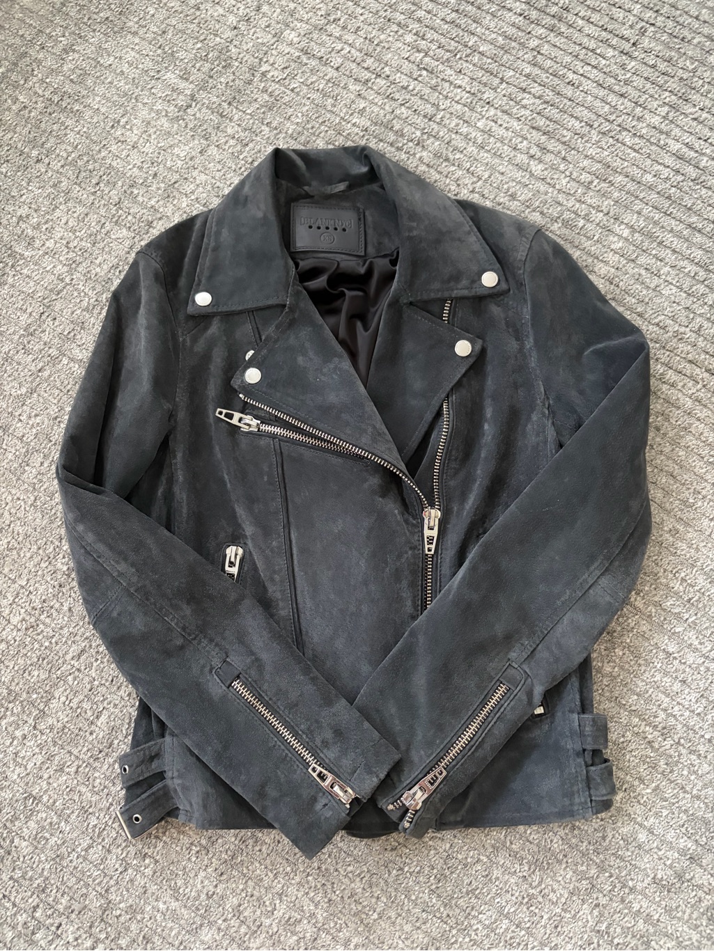 Blank Nyc Black Suede Moto Jacket With Silver Hardware